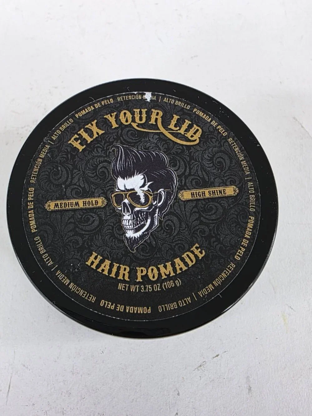 Fix Your Lid Medium Hold Pomade for Men 3.75oz High Shine Water-Based Gel
